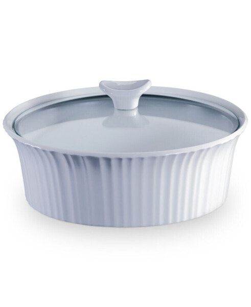 French White 2.5-Qt. Round Casserole with Glass Lid