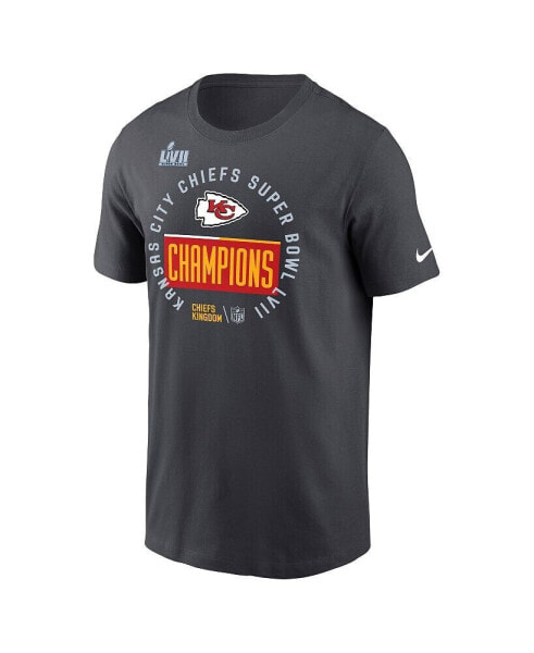 Men's Anthracite Kansas City Chiefs Super Bowl LVII Champions Locker Room Trophy Collection T-shirt