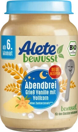 Abendbrei Grießbrei Vanille & Vollkorn ab dem 6. Monat, 190 g