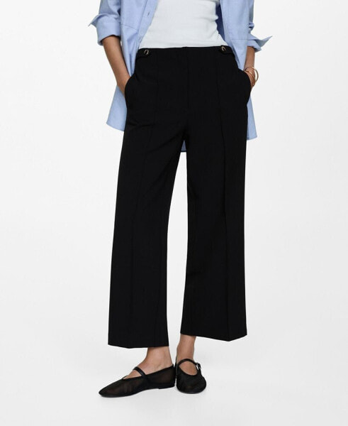 Women's Buttons Straight-Fit Trousers