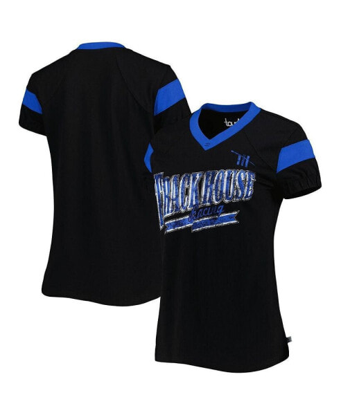 Women's Black TRACKHOUSE RACING Pre-Game V-Neck T-shirt