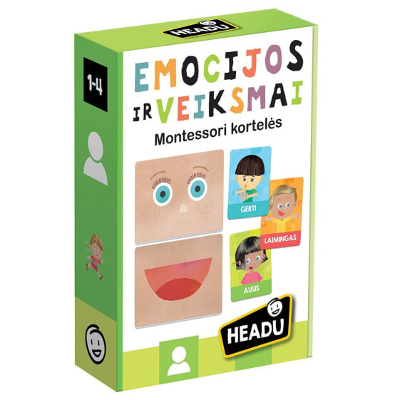 HEADU Flashcards Emotions And Actions Montessori In Lithuanian Lang doll