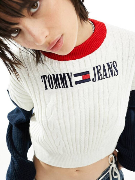 Tommy Jeans archive sweater in white