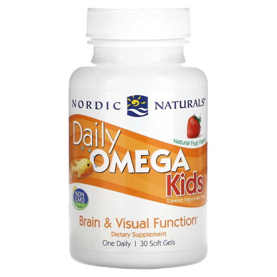 Nordic Naturals, Daily Omega Kids, со вкусом натуральных фруктов, 30 капсул