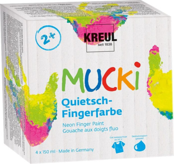 MUCKI Quietsch-Fingerfarbe 4er Set 150 m