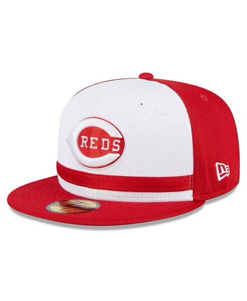 Men's White Cincinnati Reds 2024 Batting Practice 59FIFTY Fitted Hat