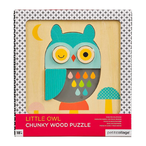 PETIT COLLAGE Little Owl Chunky Wood Puzzle