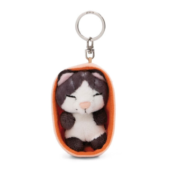 NICI Sleeping Pets Cat Black 8 cm Basket Key Ring