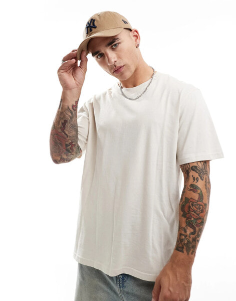 JJ Rebel oversized t-shirt in beige