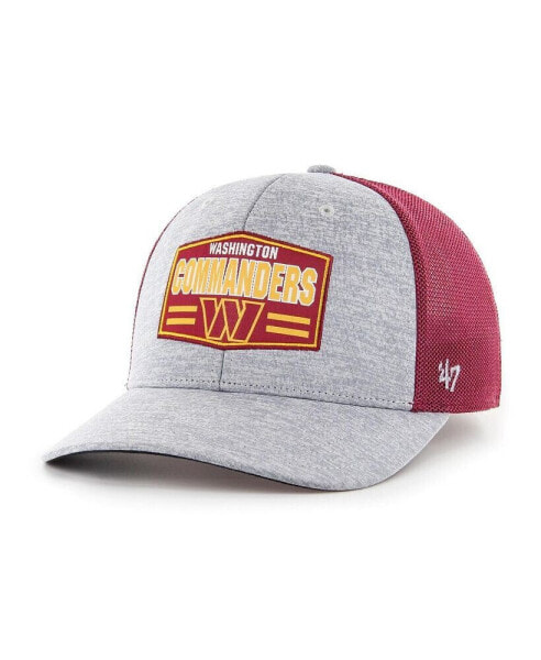 Men's Heathered Gray, Burgundy Washington Commanders Motivator Flex Hat