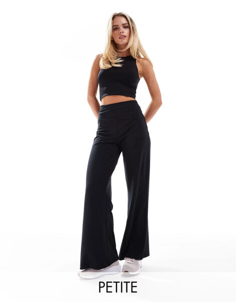 ASOS 4505 Petite Icon soft touch wide leg dance pant in black