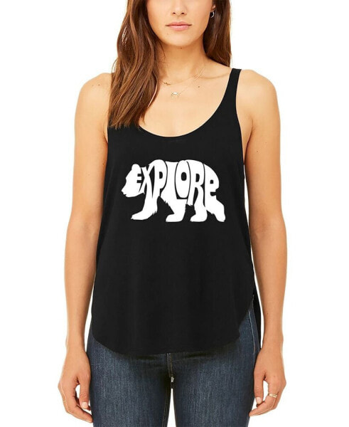 Women's Premium Word Art Explore Flowy Tank Top