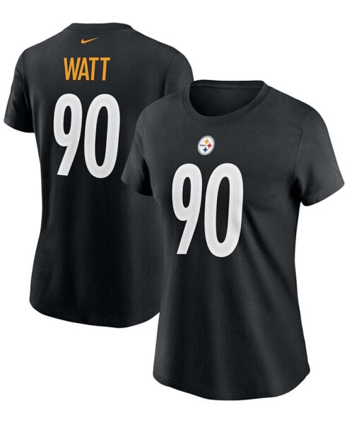 Women's T.J. Watt Black Pittsburgh Steelers Name Number T-shirt