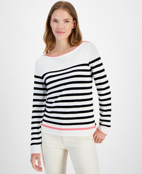 Women's Striped Long-Sleeve Sweater