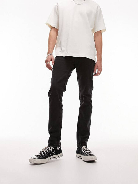 Topman skinny jeans in washed black