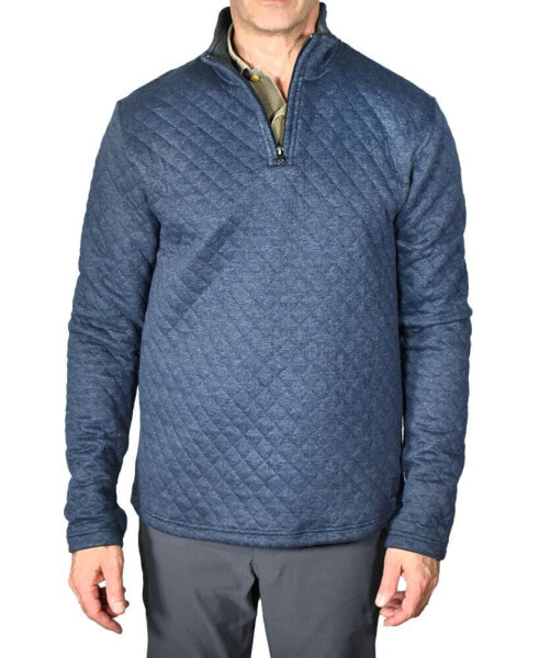 Men's Heather Quilted Quarter Zip Sweater