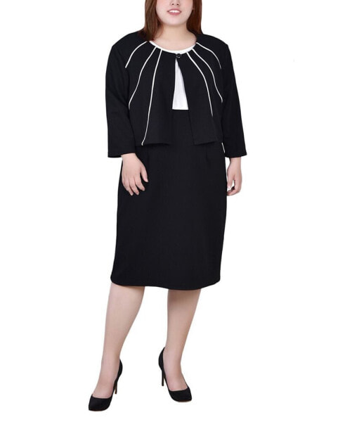 Plus Size Jacket and Dress, 2 Piece Set