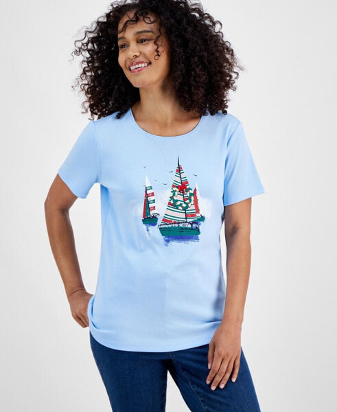 Women's Sailboat Spirit Tee, Created for Macy's