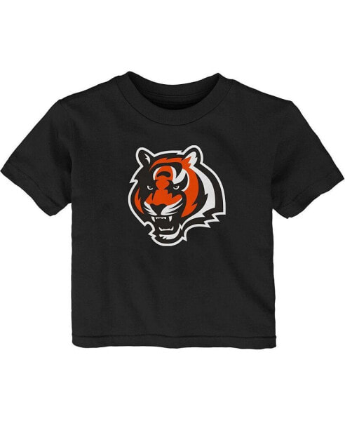 Baby Boys and Girls Black Cincinnati Bengals Primary Logo T-shirt