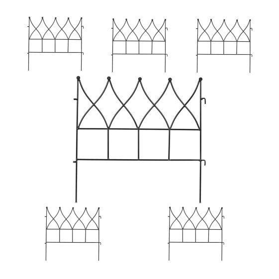 6-tlg. Beetzaun aus Metall