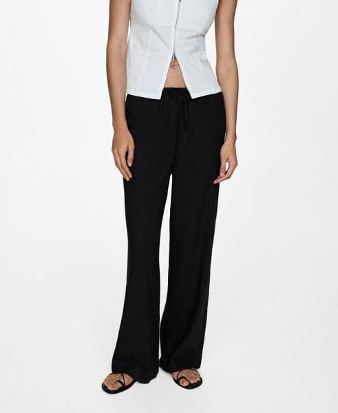 Women's 100% Linen Straight Pants