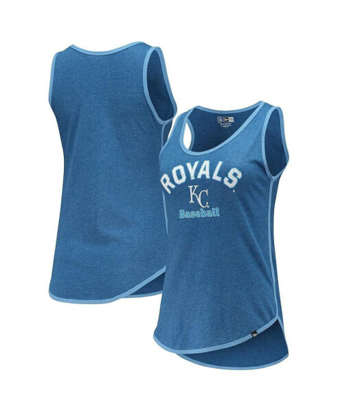 Women's Heathered Royal Kansas City Royals Contrast Binding Scoop Neck Tank Top