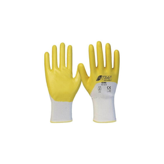 Nitras Handschuhe 03405 Größe 8 weiß/gelb EN 388 PSA-Kategorie II, VE: 12 Paar