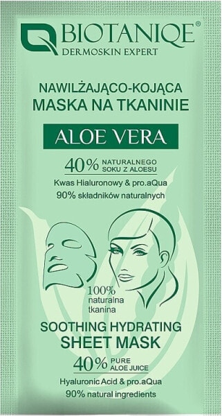 Feuchtigkeitsspendende und beruhigende Tuchmaske mit Aloe Vera