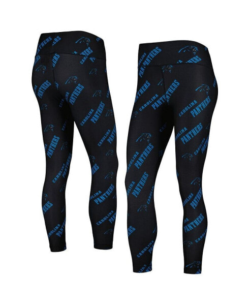 Women's Black Carolina Panthers Breakthrough Allover Print Lounge Leggings