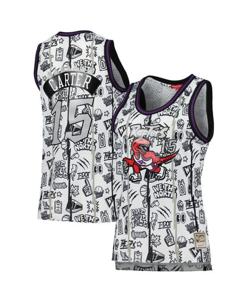 Women's Vince Carter White Toronto Raptors 1998 Doodle Swingman Jersey