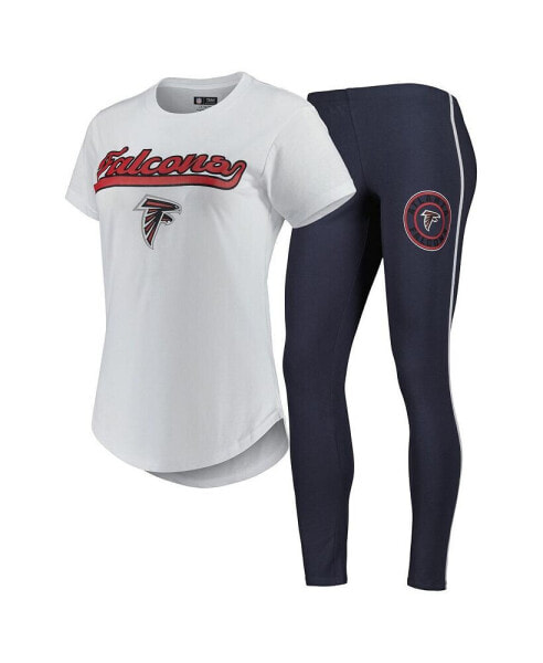 Women's White, Charcoal Atlanta Falcons Sonata T-shirt and Leggings Sleep Set