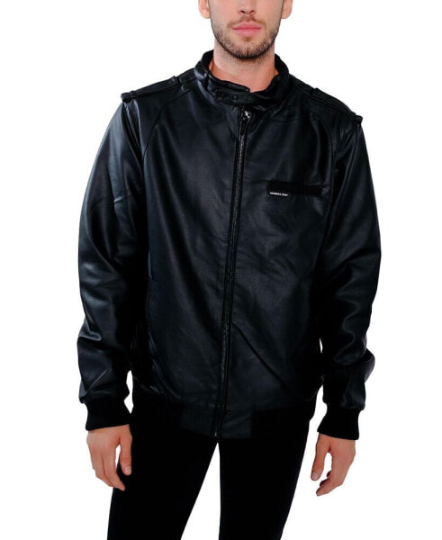 Big & Tall Faux Leather Iconic Racer Jacket