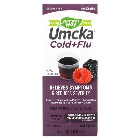 Umcka®, Cold + Flu Relief, Ages 6+, Berry, 4 fl oz (120 ml)