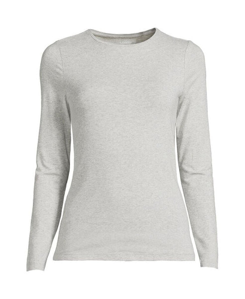 Plus Size Long Sleeve Lightweight Jersey Crew Neck Top