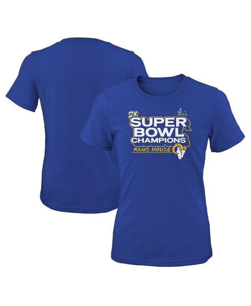 Big Girls Royal Los Angeles Rams Super Bowl LVI Champions Parade T-shirt