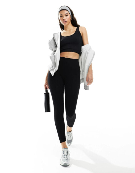 ASOS 4505 Icon seamless rib gym legging in black