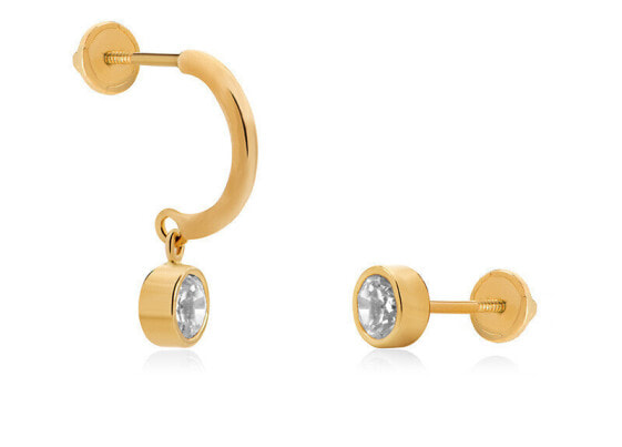 Original asymmetric yellow gold earrings 14/474.111/17ZIR