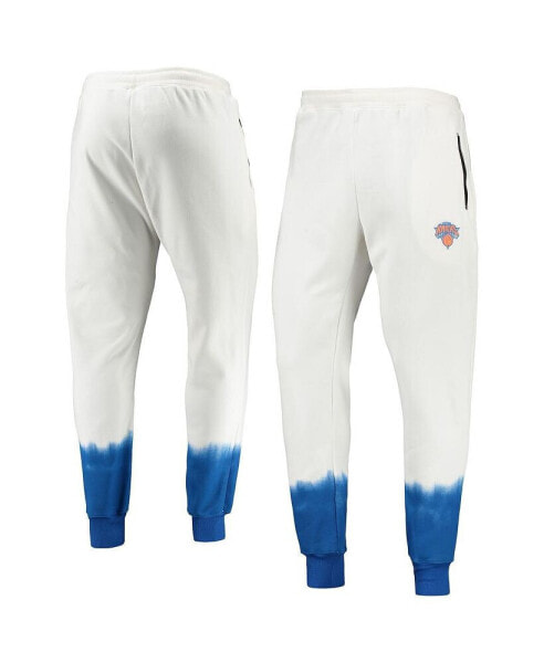 Men's Oatmeal New York Knicks Double Dribble Tie-Dye Fleece Jogger Pants