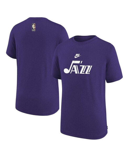 Big Boys NBA Purple Utah Jazz 2023/24 Classic Edition Authentic Pregame Shooting T-shirt