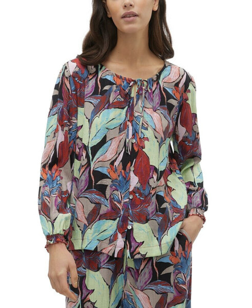 Women's Gaja Palma Printed Blouson Sleeve Top