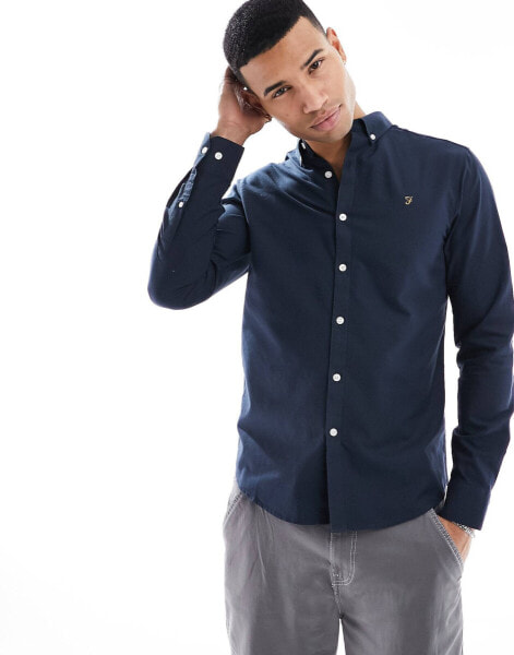 Farah Brewer long sleeve shirt in navy