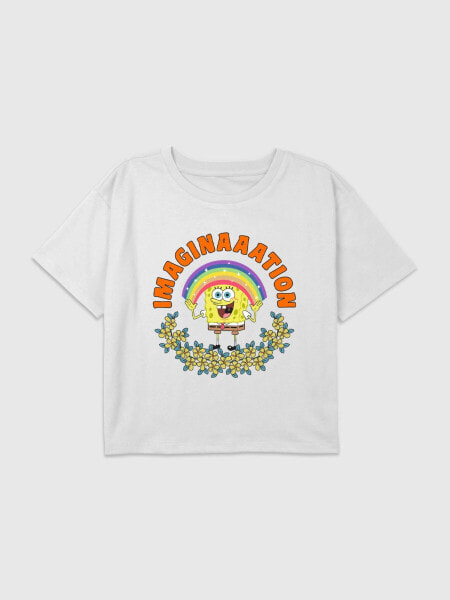 Kids Spongebob Imagination Graphic Boxy Crop Tee