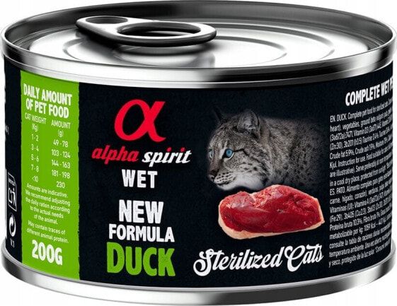 Alpha Spirit Alpha Spirit Karma mokra dla kota Sterilised Cats Duck 200g