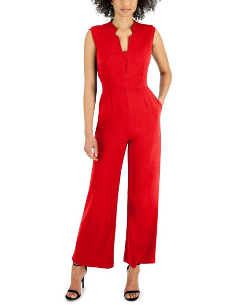 Women's Notch-Neck Sleeveless Jumpsuit