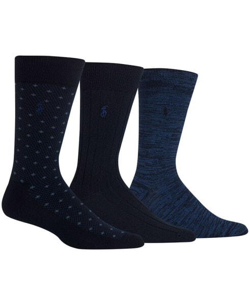 Men's Diamond Dot Dress Socks, 3 Pack