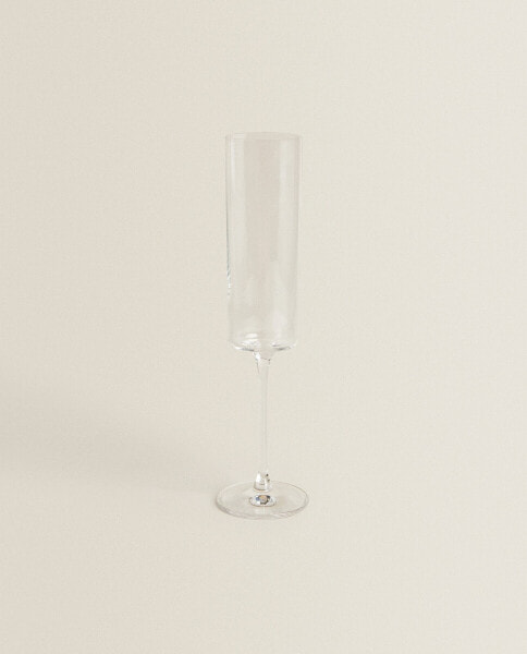 Straight crystalline flute glass