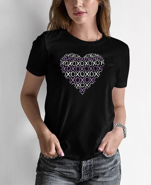 Women's Word Art XOXO Heart T-Shirt