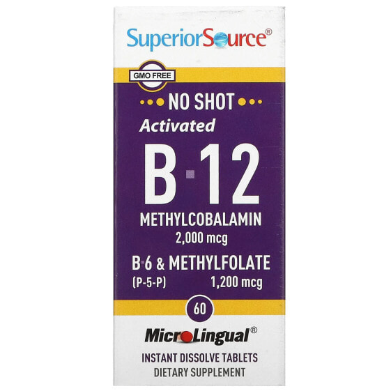 Activated B-12, Methylcobalamin, B-6 (P-5-P) & Methylfolate, 60 MicroLingual® Instant Dissolve Tablets