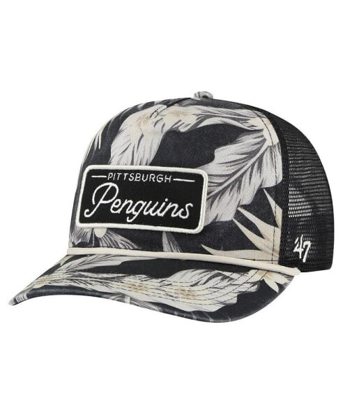 '47 Brand Men's Black Pittsburgh Penguins Tropicalia Allover Print Trucker Adjustable Hat