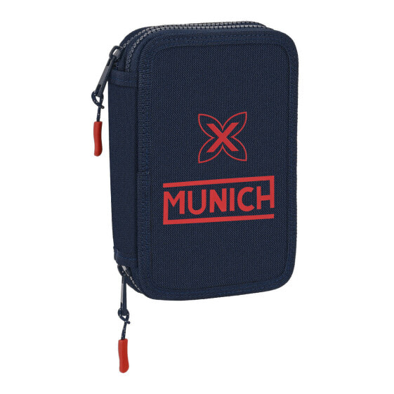 Двойной пенал Munich Flash Тёмно Синий 12.5 x 19.5 x 4 cm (28 Предметы)